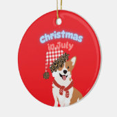 Corgi Christmas in July Ornament (Links)