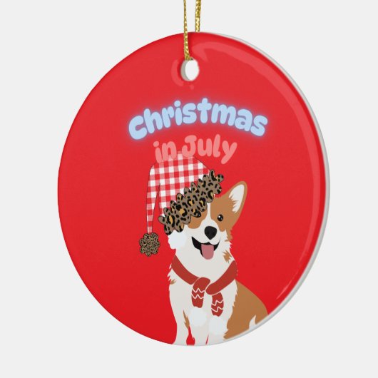 Corgi Christmas in July Ornament (Links)