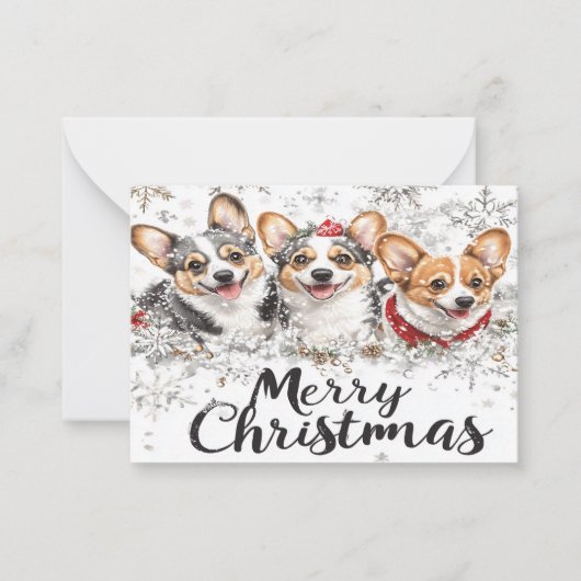Corgi Christmas Kaarten Notitiekaartje (Voorkant)