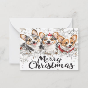 Corgi Christmas Kaarten Notitiekaartje