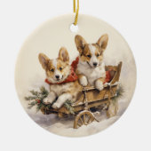  Corgi Christmas Keramisch Ornament (Voorkant)