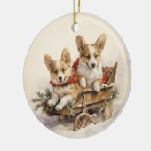  Corgi Christmas Keramisch Ornament (Links)