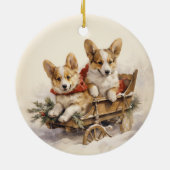  Corgi Christmas Keramisch Ornament (Achterkant)