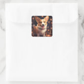 Corgi Christmas Lights Vierkante Sticker (Tas)