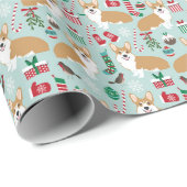 Corgi Christmas Paper Xmas Gift Wrap Cadeaupapier (Rol Hoek)