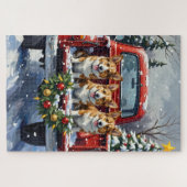 Corgi Christmas Red Truck Holiday Legpuzzel (Horizontaal)