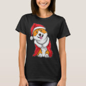 Corgi Christmas Santa hat T-shirt (Voorkant)