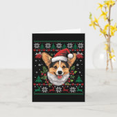 Corgi Christmas Santa Ugly Sweater Hondenliefhebbe Kaart (Gele Bloem)