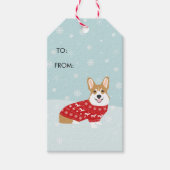 Corgi Christmas Sweater Gift Labels Cadeaulabel (Voorkant)