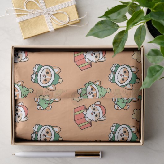 Corgi Christmas Tissue Paper Tissuepapier (Geschenk)