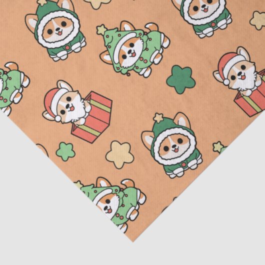 Corgi Christmas Tissue Paper Tissuepapier (Detail)