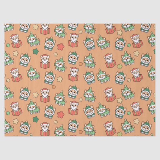 Corgi Christmas Tissue Paper Tissuepapier (Voorkant)