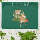 Corgi Christmas Towel Theedoek (Gevouwen)