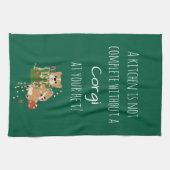 Corgi Christmas Towel Theedoek (Horizontaal)