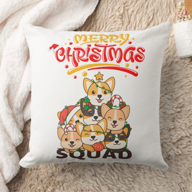 Corgi Christmas Tree Christmas Squad Honden Kussen (Deken)