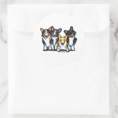 Corgi Clan Ronde Sticker (Tas)