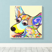 Corgi Close Up Canvas Afdruk (Insitu (Houten vloer))