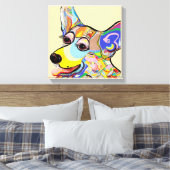 Corgi Close Up Canvas Afdruk (Insitu (Slaapkamer))