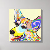 Corgi Close Up Canvas Afdruk (Voorkant)