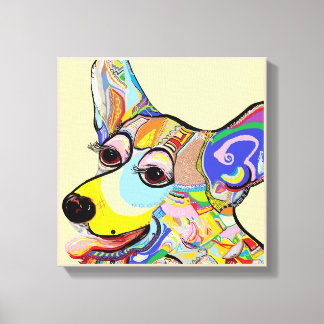 Corgi Close Up Canvas Afdruk