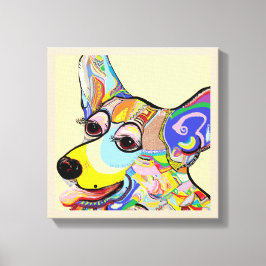 Corgi Close Up Canvas Afdruk