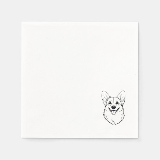 Corgi Cocktail Napkin Servet (Voorkant)