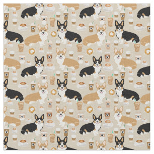 Corgi Coffee - cardigan corgi dogs Stof
