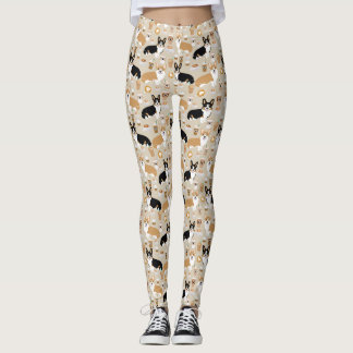 Corgi Coffee Leggings - cardigan corgis