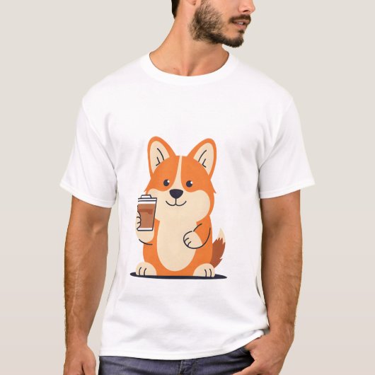 Corgi Coffee Patrol Ochtend T-shirt (Voorkant)