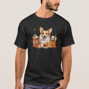 Corgi Coffee Warm Gezellige Herfst Herfst Vibes T-shirt