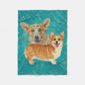 Corgi Collage Abstracte Gemengde Media Fleece Deken (Voorkant)
