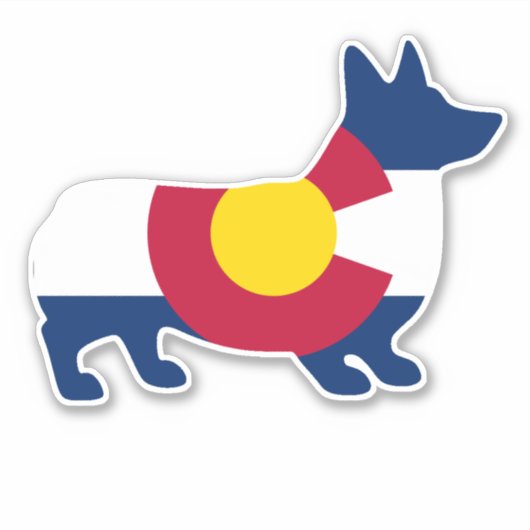 Corgi Colorado Vlag Sticker (Voorkant)