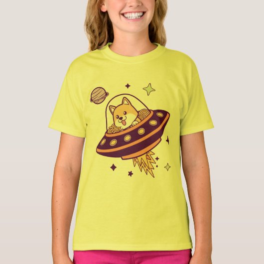 Corgi Commander and the Ramen Rocket T-shirt (Voorkant)