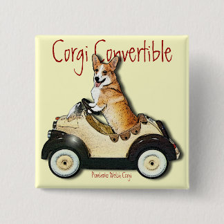 Corgi Convertible Vierkante Button 5,1 Cm