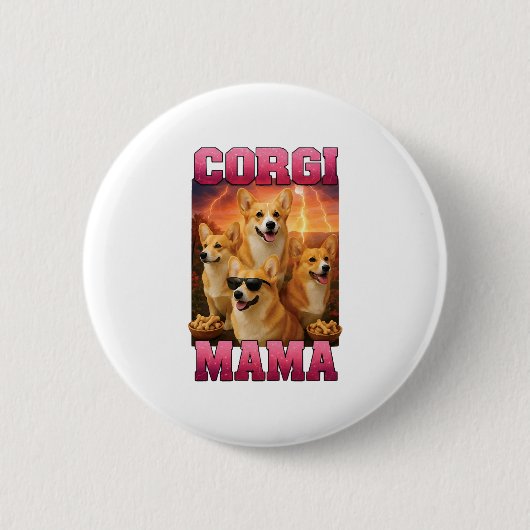 Corgi Copy Ronde Button 5,7 Cm (Voorkant)