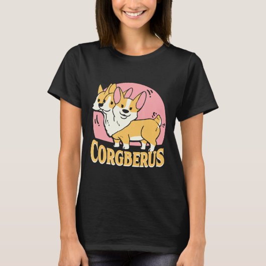 Corgi Corgberus Short Dog Pun T-shirt (Voorkant)