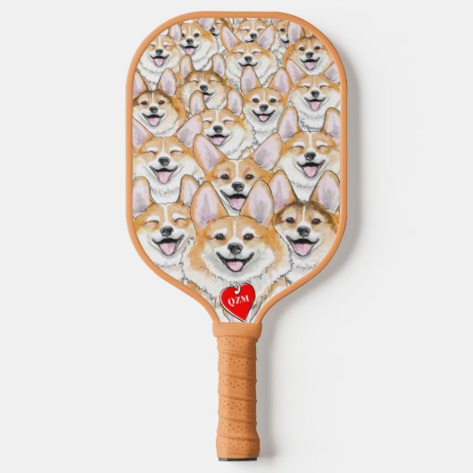 Corgi+Corgi Butts Pickleball Paddle (Voorkant)
