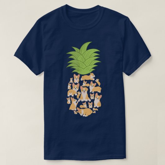 Corgi Corgis Pineapple Hondenliefhebber T-shirt (Design voorkant)