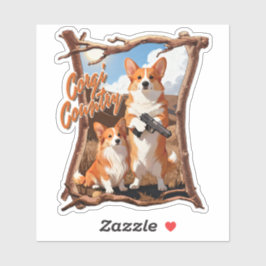 Corgi Country – Funny Corgi Tee, Rustic Americana Sticker
