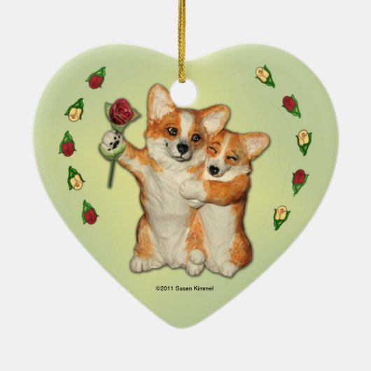 "Corgi Couple" Corgi Ornament (Achterkant)