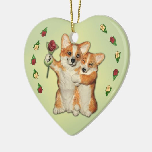 "Corgi Couple" Corgi Ornament (Links)