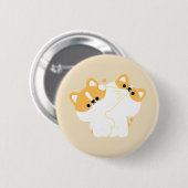 Corgi Couple Ronde Button 5,7 Cm (Voorkant /achterkant)