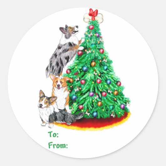 Corgi Cristmas Reach Goals Corift Labels (Voorkant)