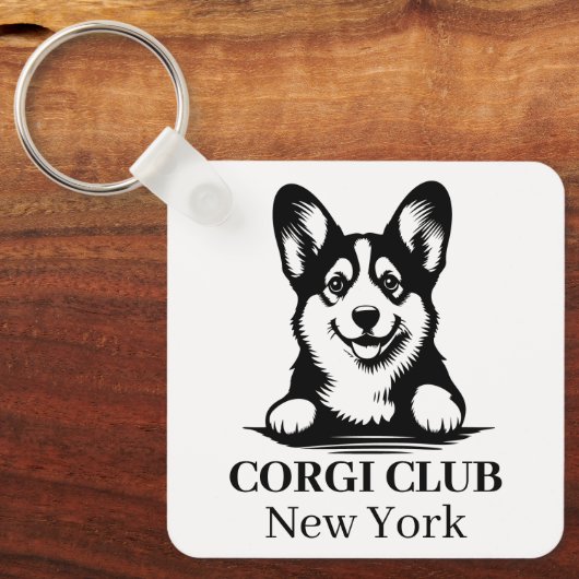 Corgi Custom Club Thema sleutelhanger (Voorkant)