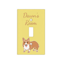 Corgi Custom Sunshine Yellow Light Switch Hoesje