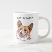 Corgi Cute Happy Smiling Dog | Behandelde behandel Grote Koffiekop (Rechts)