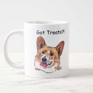 Corgi Cute Happy Smiling Dog   Behandelde behandel Grote Koffiekop