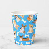 Corgi Cute Pattern Blue Papieren Bekers (Voorkant)