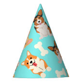 Corgi Cute Pattern in Mint Feesthoedjes (Voorkant)