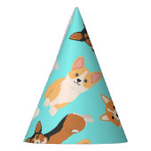 Corgi Cute Pattern in Mint Feesthoedjes (Links)